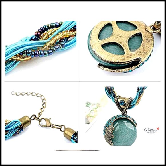 Handmade Bohemian Pendant Necklace Retro Vintage Adjustable Chain Statement - Picture 6 of 7